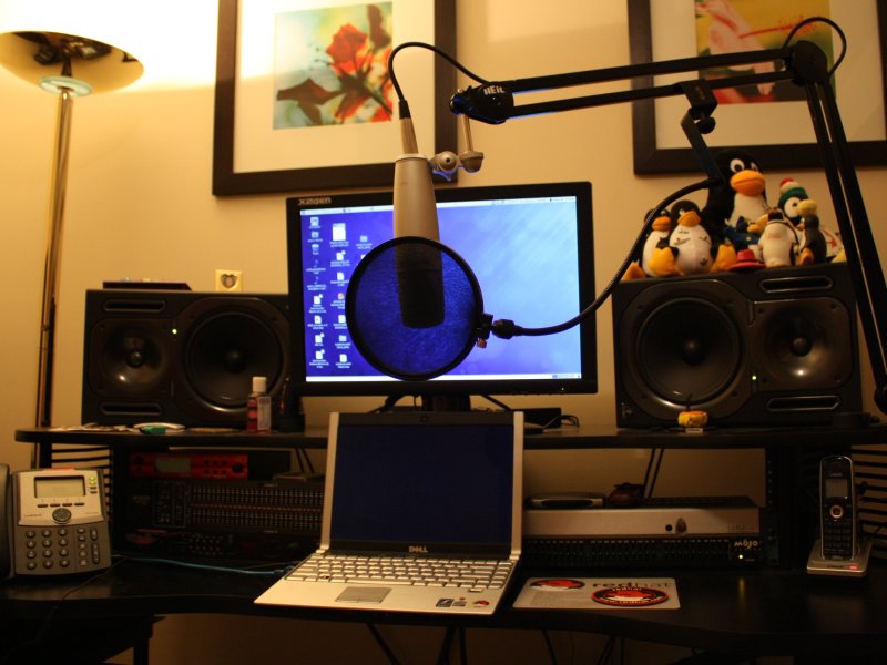 My home office setup, courtesy of PulseAudio.
